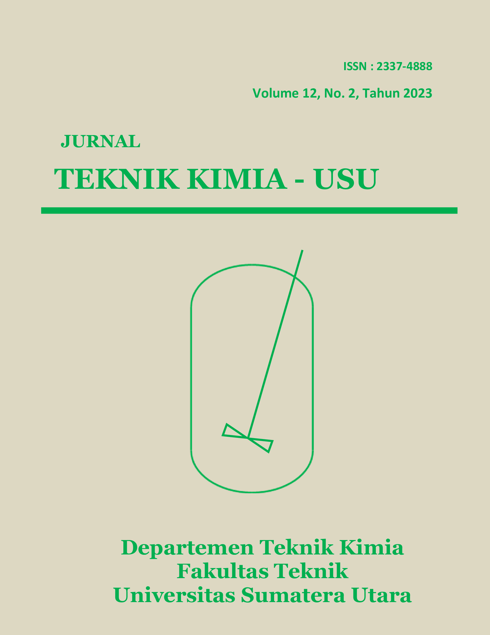  View Vol. 12 No. 2 (2023): Jurnal Teknik Kimia USU  
